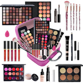 Collection of Karuizi makeup products including palettes, brushes, and lipsticks on a white background.