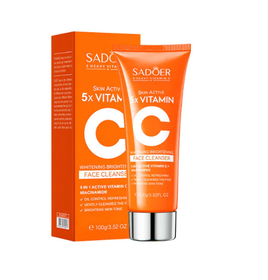Sadoer CC cream packaging with orange box and tube on a white background