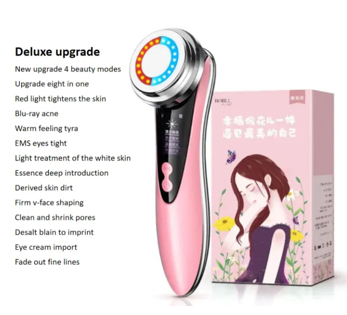 Beauty device with packaging on a white background